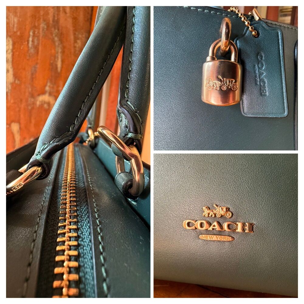 Coach Zoe Carryall Teal Leather Tote Crossbody Bag Creed G1981-F72667 - Picture 8 of 14